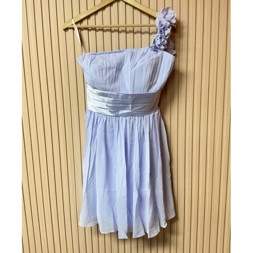 JJ's House One-Shoulder A-Line Mini Bridesmaid Dress Lavender Size 12